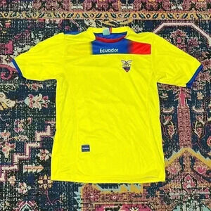 Ecuador Jersey Mens L Home Soccer Jersey Yellow Football Map Collection